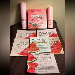 Glow Recipe Strawberry BHA Blur Drops& Watermelon-Toner,Moisturizer&Tinted Serum